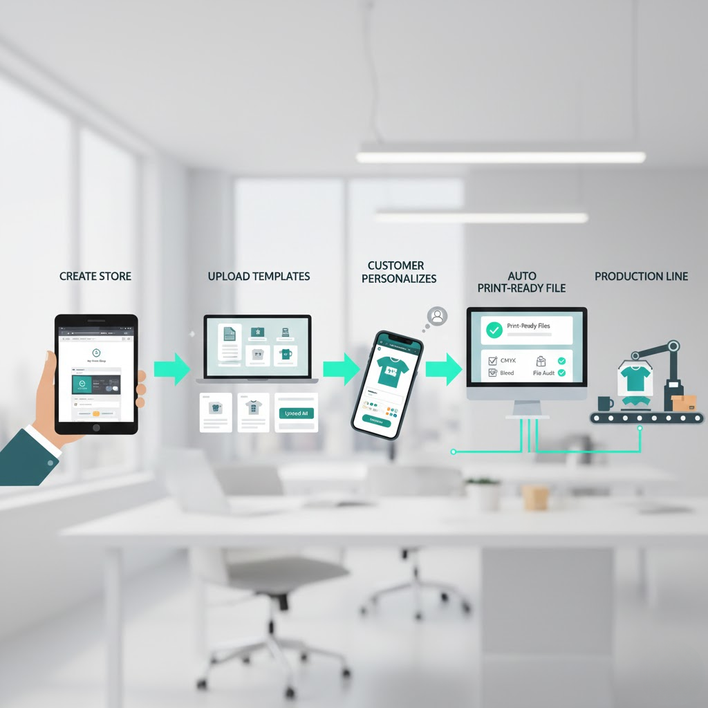 Branded online storefront for white label POD business with Ezycreate integration