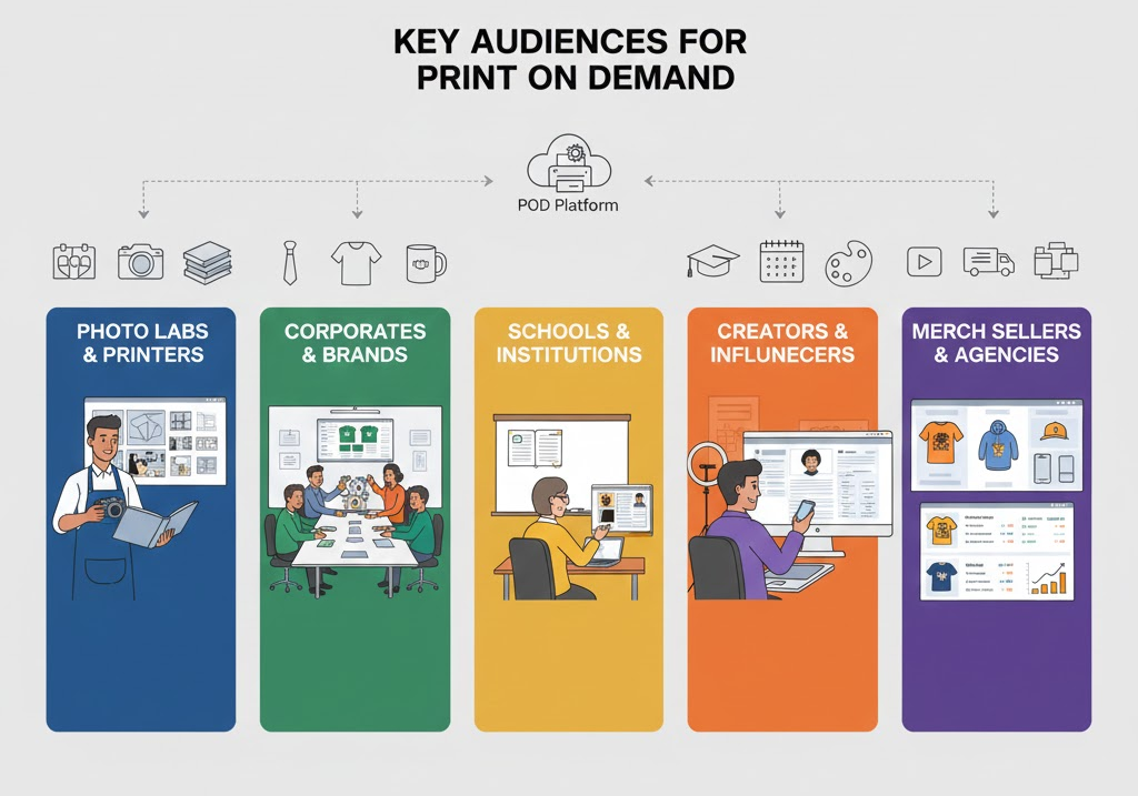 Target segments of B2B businesses benefiting from Print on Demand services